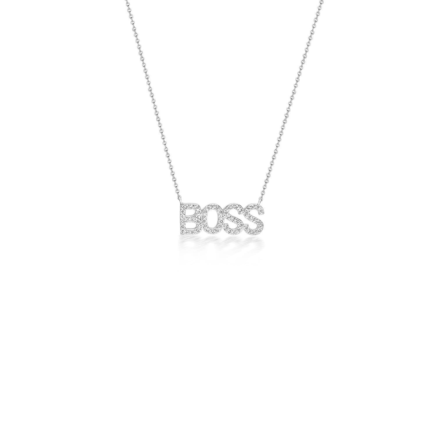 שרשרת Boss - שרשרת בוס מושלמת משובצת כולה בזרקונים לבנים