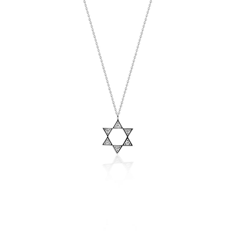 שרשרת מגן דוד - עדינה וקלאסית. השרשרת עשוייה כסף אמיתי 925.