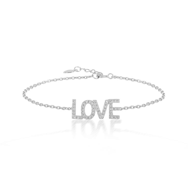 צמיד Love - משובץ זרקונים מהממים ויוקרתיים מנצנצים ללא הפסקה מושלם לאהובתך