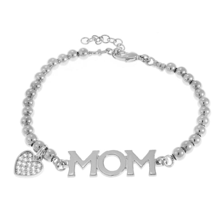 צמיד כדורים MOM לחריטה - צמיד מושלם המתנה המושלמת להפתיע כל אמא!