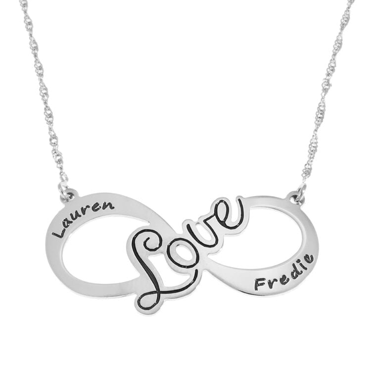 שרשרת אינפינטי LOVE מסולסל – בעלת נוכחות מכסף אמיתי 925