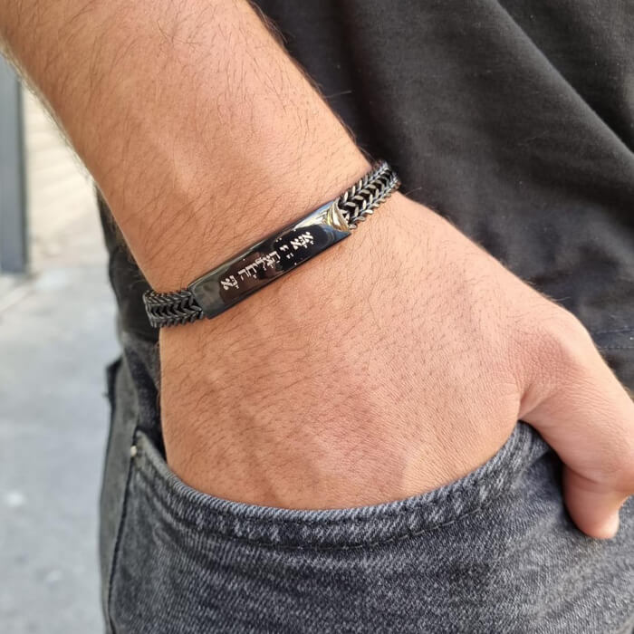 צמיד פלטה מתכתי לגבר