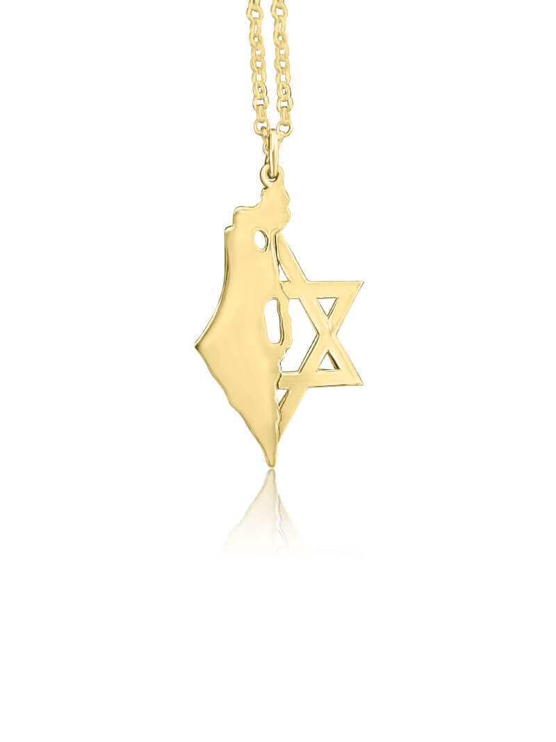 שרשרת מפת ישראל בשילוב מגן דוד